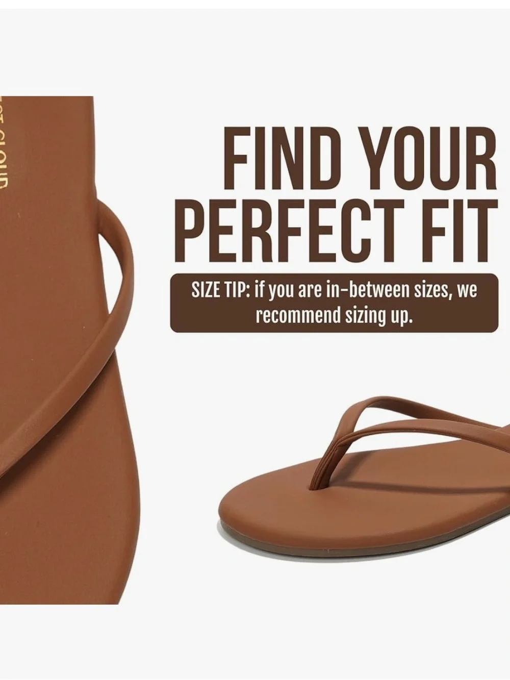 Project Cloud Women’s Brown Memory Foam Flip Flop Sandals NWOT